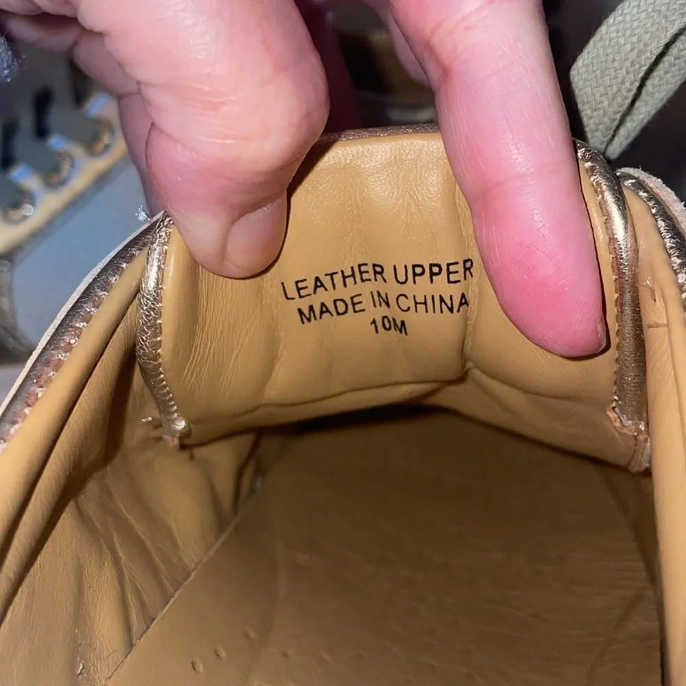 NWT J/SLIDES HARLOWE White/Light Gold Leather Sneaker - Picture 15 of 15